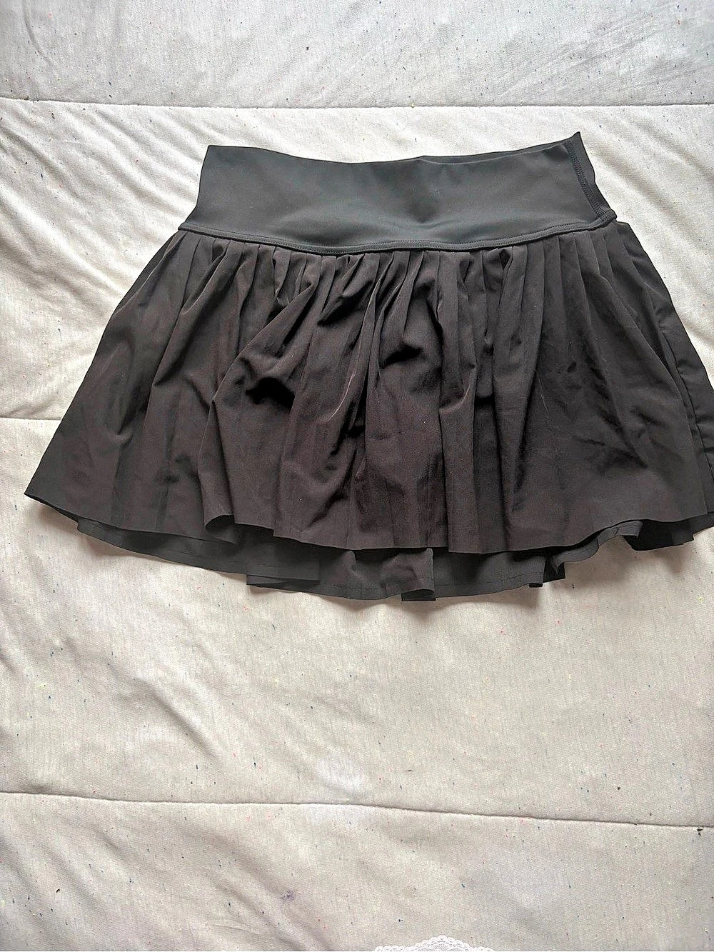 Pleated Skirt with Shorts in Black